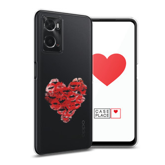 Силиконовый чехол Сердечко из поцелуев на Oppo A36