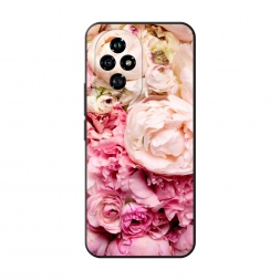 Матовый силиконовый чехол Пионы яркие на Honor 200