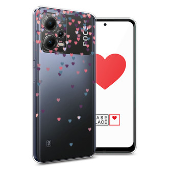 Силиконовый чехол Посыпка сердечки на Xiaomi Poco X5 5G