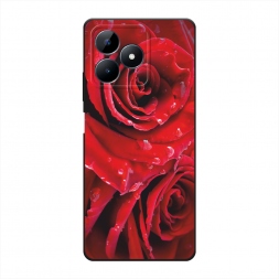Матовый силиконовый чехол Страстные розы на Realme Note 50