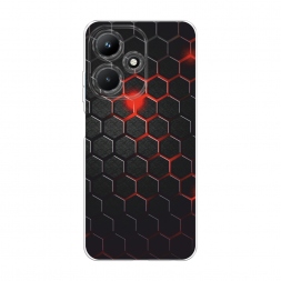 Силиконовый чехол Фон соты красные на Infinix Hot 30i