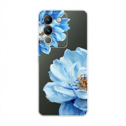 Силиконовый чехол Голубые клематисы на Vivo V29e 5G