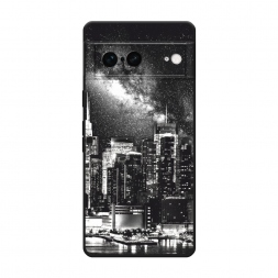 Матовый силиконовый чехол Ночной Нью-Йорк на Google Pixel 7