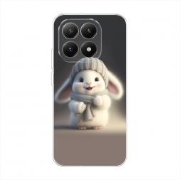 Силиконовый чехол Белый крольчонок в шапке 2 на Xiaomi 15T 5G
