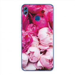 Силиконовый чехол Пионы розово-белые на Honor 8X