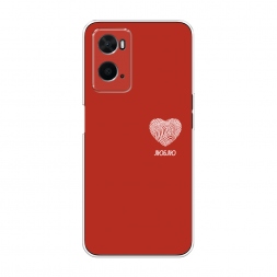 Силиконовый чехол Отпечаток сердца на красном на Oppo A36