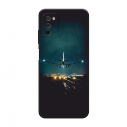 Матовый силиконовый чехол Ночной рейс на Samsung Galaxy A03S