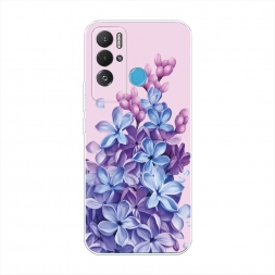 Силиконовый чехол Мечтательная сирень на розовом на Tecno Pova Neo
