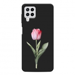 Матовый силиконовый чехол Розовый тюльпан фото на Samsung Galaxy M22