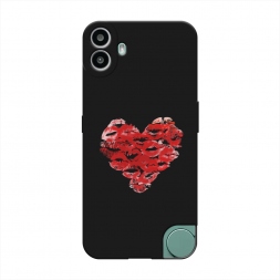 Матовый силиконовый чехол Сердечко из поцелуев на CMF Phone 1