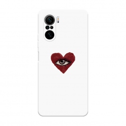 Soft touch белый heart eye 2 на Xiaomi Poco F3