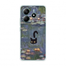 Силиконовый чехол Котик в пруду на Xiaomi Redmi Note 14 5G