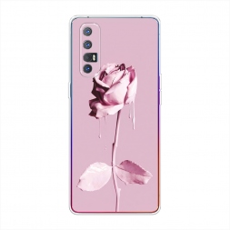 Силиконовый чехол Роза в краске на Oppo Reno 3 Pro
