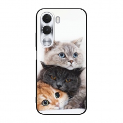Матовый силиконовый чехол Пушистые мордашки на Realme C100i