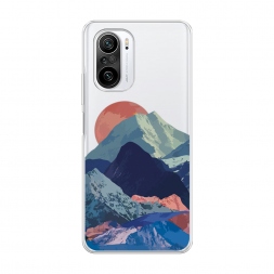 Силиконовый чехол Закат в снежных горах на Xiaomi Poco F3