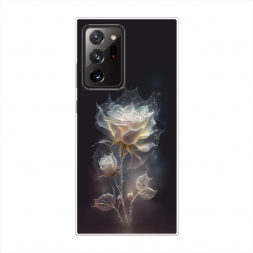Силиконовый чехол Белая фантазийная роза на Samsung Galaxy Note 20 Ultra