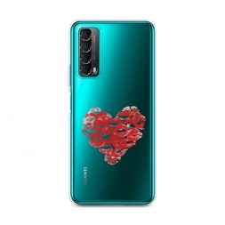 Силиконовый чехол Сердечко из поцелуев на Huawei P Smart 2021