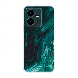 Силиконовый чехол Мрамор изумруд на Vivo Y22