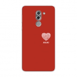 Силиконовый чехол Отпечаток сердца на красном на Honor 6X