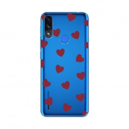 Силиконовый чехол Бордовые сердечки паттерн на Lenovo K13