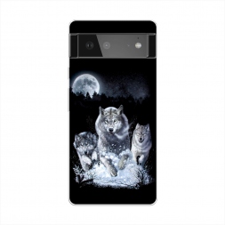 Силиконовый чехол Стая волков под луной на Google Pixel 6