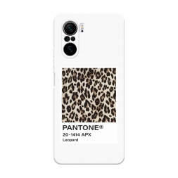 Soft touch белый Pantone leopard на Xiaomi Poco F3