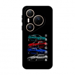 Матовый силиконовый чехол JDM Legend cars на Huawei Pura 80 Pro