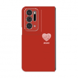 Силиконовый чехол Отпечаток сердца на красном на Oppo Find N