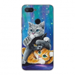 Силиконовый чехол Три кота рисунок на Xiaomi Mi 8 Lite (Youth Edition)