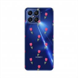 Силиконовый чехол Паттерн из тюльпанов 2 на Honor X8