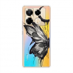 Силиконовый чехол Чернильная бабочка на Infinix Note 40 Pro 4G