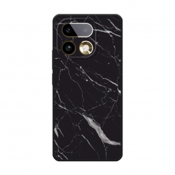 Матовый силиконовый чехол Черный минерал на Realme 16 Pro Plus