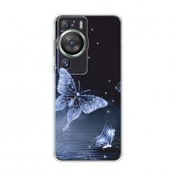 Силиконовый чехол Кристальные бабочки на Huawei P60