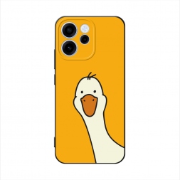 Матовый силиконовый чехол Утка на желтом фоне на Oppo Reno 15F