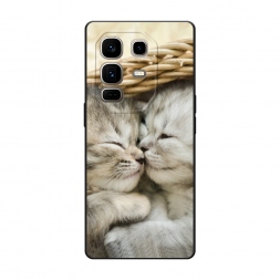 Матовый силиконовый чехол Милые котята на Infinix Note 50 Pro Plus