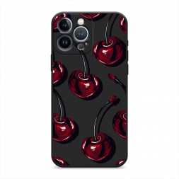 Матовый силиконовый чехол Сочные черешни 4 на iPhone 13 Pro Max
