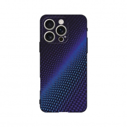 Матовый силиконовый чехол Синий карбон на iPhone 16 Pro