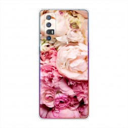Силиконовый чехол Пионы яркие на Oppo Reno 3 Pro