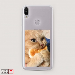 Силиконовый чехол Котик кушает на Asus ZenFone Max Pro ZB602KL