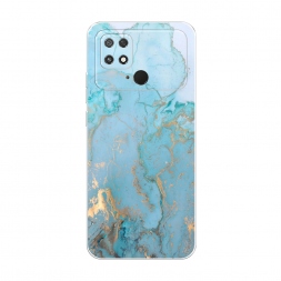 Силиконовый чехол Голубой мрамор рисунок на Xiaomi Poco C40