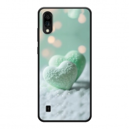 Матовый силиконовый чехол Сахарные сердечки на ZTE Blade A51 lite