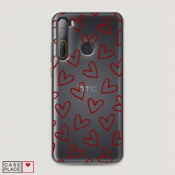 Силиконовый чехол Little hearts doodles 2 на HTC Desire 20 Pro