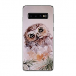 Силиконовый чехол Сова на розовом на Samsung Galaxy S10 Plus