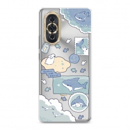 Силиконовый чехол Крольчонок и акула на Huawei Nova 10