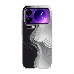 Силиконовый чехол Чёрно-белые волны на Xiaomi 17 Pro Max