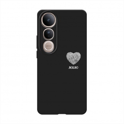 Матовый силиконовый чехол Отпечаток сердца белый на Vivo V50 lite