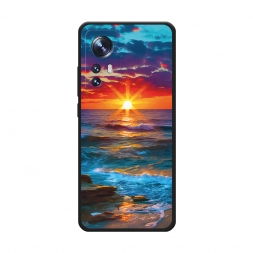 Матовый силиконовый чехол Море на фоне заката на Xiaomi 12