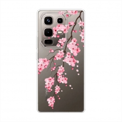 Силиконовый чехол Розовая сакура на Infinix Note 50