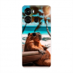 Силиконовый чехол Чилловая капибара на Itel P40
