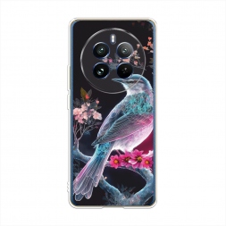 Силиконовый чехол Птица на цветущем дереве на Realme 12 Pro Plus